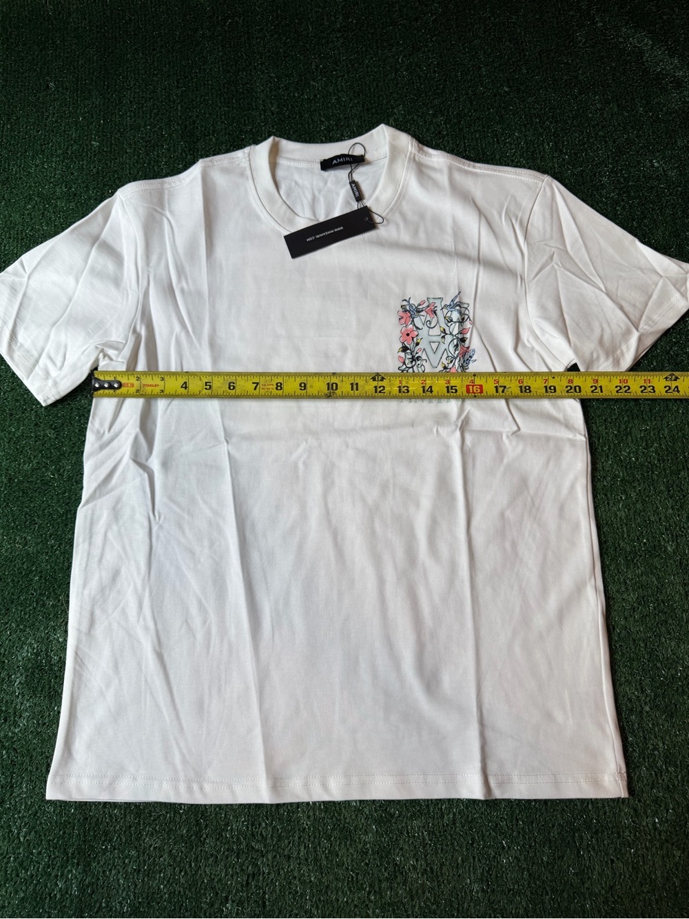 White Tee with Floral Logo - Picture 8 of 11